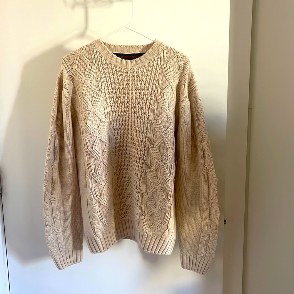 Beige Cable-knit Sweater